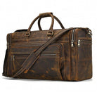 VacationGrabs leather luggage tote bag with multiple compartments and a stylish vintage design
