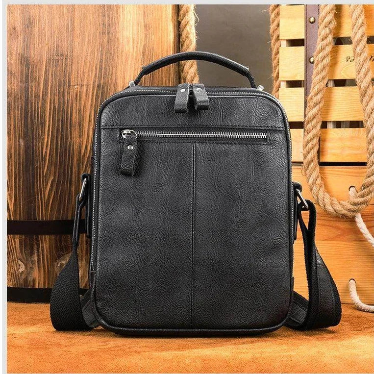 Leather Shoulder Bag Crossbody Satchel Bag for Men Crazy - VacationGrabs