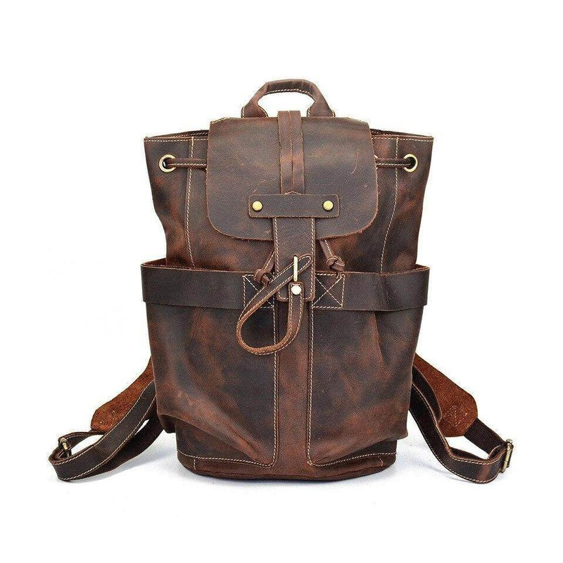 Stylish leather travel backpack with adjustable straps and sturdy construction for all your adventures