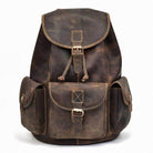 Vintage leather travel backpack with multiple pockets and adjustable straps for stylish adventures
