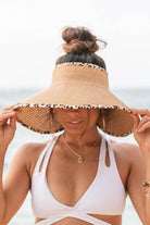 Stylish leopard print sun visor from Aili's Corner for sun protection at the beach or pool