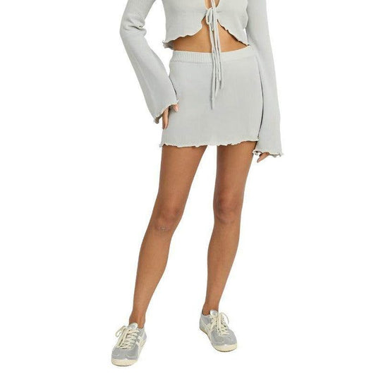 Lettuce Hem Crochet Mini Skirt - VacationGrabs