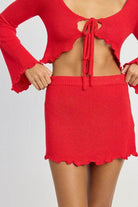 Lettuce Hem Crochet Mini Skirt - VacationGrabs