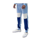 Light blue mens sweatpants with color block design for casual and comfortable wear