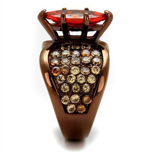 Light brown gemstone statement ring with intricate design and sparkling accents for elegant looks