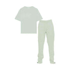 Light Green Tshirt Ankle Toggle Sweatpants Set - VacationGrabs