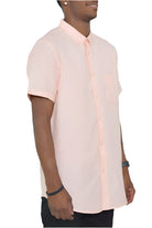 Light orange short sleeve shirt for men by VacationGrabs, perfect for casual outings and warm weather