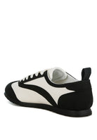 Rag Company women's lightweight stylish lace up sneakers in black and white design