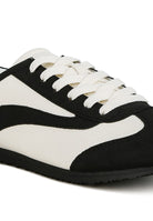 Rag Company lightweight stylish lace up sneakers for women in black and white color