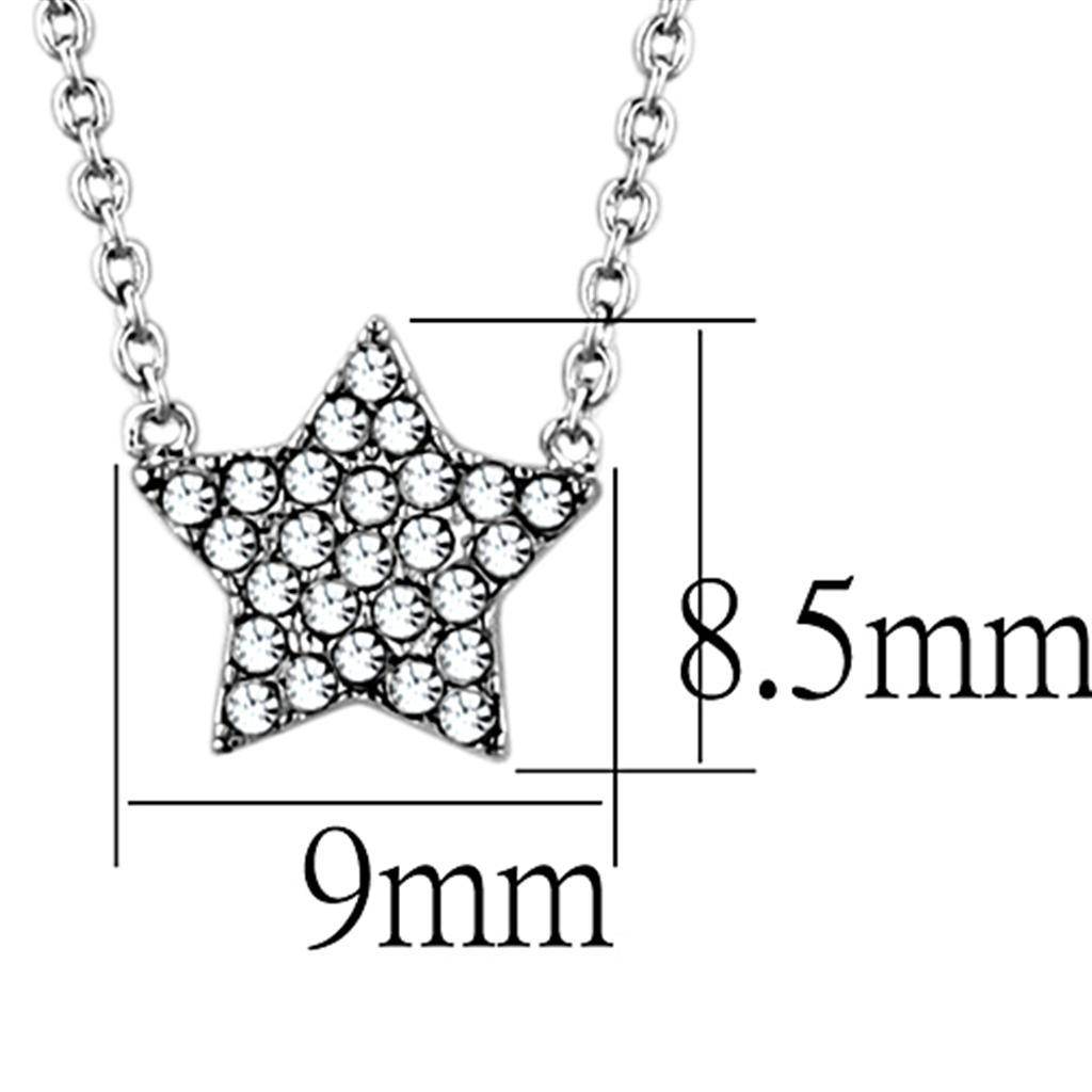 LO3225 - Rhodium Brass Necklace with Top Grade Crystal in - VacationGrabs
