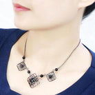 LO4727 - Ruthenium White Metal Necklace with Synthetic - VacationGrabs