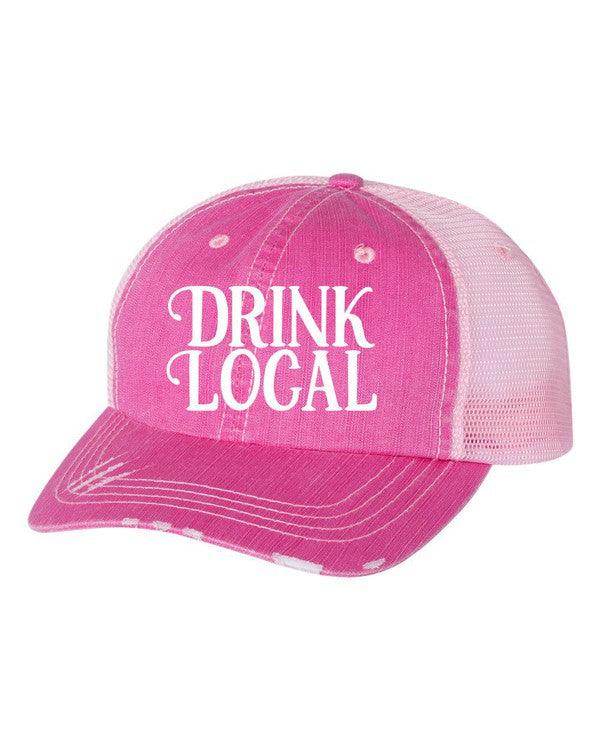 Ocean and 7th Drink Local Pink Mesh Cap for Brewery Enthusiasts with Adjustable Strap