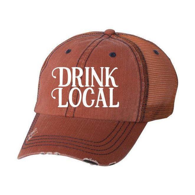 Ocean and 7th Men's Cap with 'Drink Local' Text, Ideal for Brewery Enthusiasts