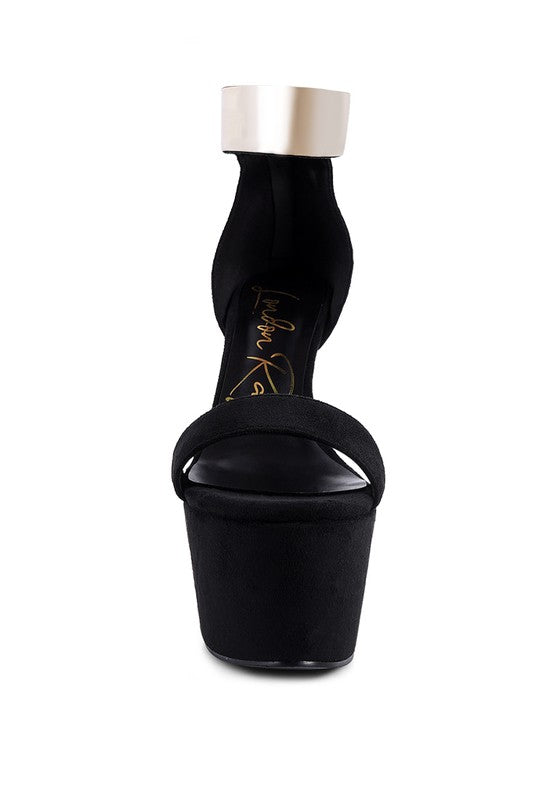 Black Rag Company metal band high heeled sandals for stylish occasions