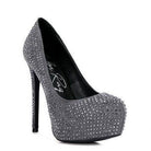 Rag Company Grey Elegant High Heels with Rhinestone Detailing for Stylish Occasions