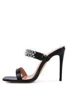 Rag Company stylish ball heel shoes in black with rhinestone embellishments and elegant design