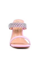 Rag Company stylish ball heel shoes in pink with fashionable silver embellishments on the strap