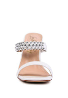 Rag Company stylish ball heel shoes with a chic white strap and decorative silver accents