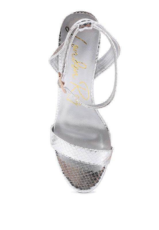 Rag Company Women's Heels in Silver with Strappy Design, perfect stylish vacation sandals