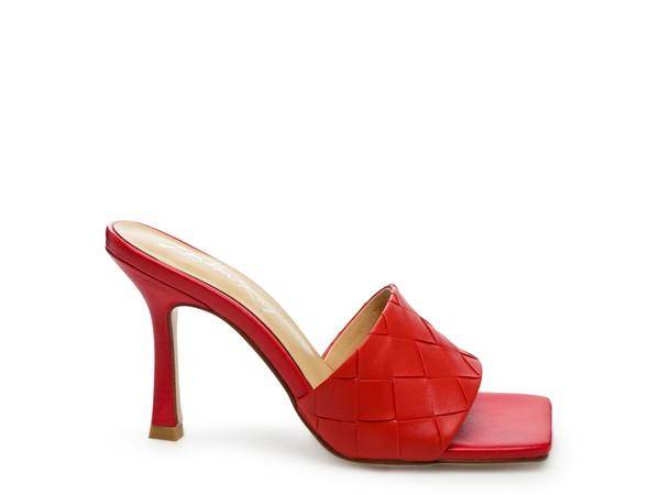Rag Company stylish woven sandals in red with a sleek high heel design for elegant looks