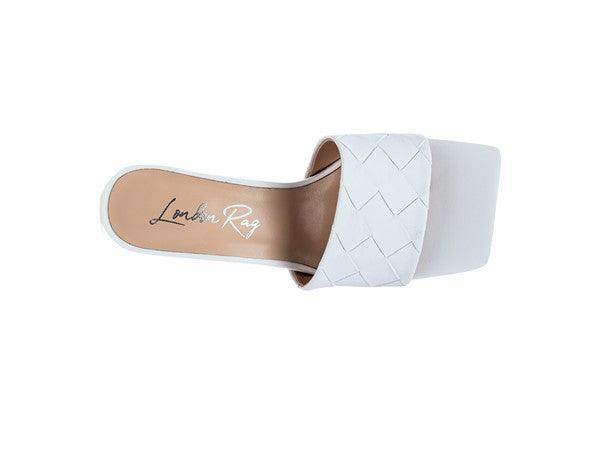 White Rag Company stylish woven sandals with a square toe design for elegant summer wear
