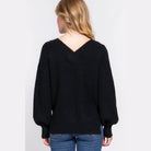 Long Sleeve Double V-neck Sweater - VacationGrabs