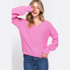 Long Sleeve Double V-neck Sweater - VacationGrabs