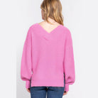 Long Sleeve Double V-neck Sweater - VacationGrabs