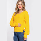 Long Sleeve Double V-neck Sweater - VacationGrabs