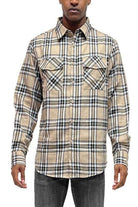 Long Sleeve Flannel Full Plaid Checkered Shirt - VacationGrabs