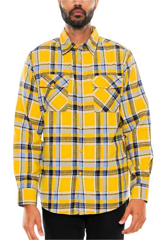 Long Sleeve Flannel Full Plaid Checkered Shirt - VacationGrabs