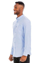 WEIV light blue long sleeve vacation shirts for men featuring a classic fit and button-down design