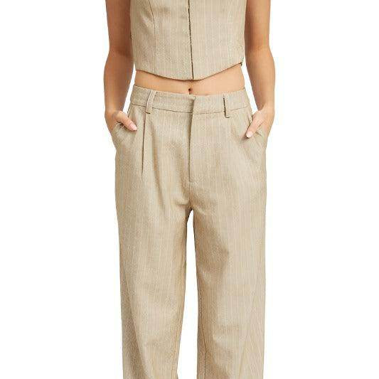 Loose Fit Pinstripe Pants - VacationGrabs