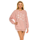 Andante USA Love Out Loud Dress in Soft Pink with Casual Oversized Fit for Comfortable Style