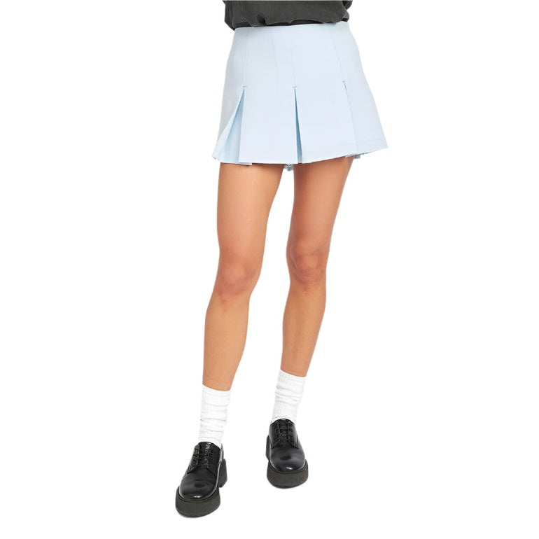 Emory Park Women's Low Rise Skort Shorts in Light Blue with Pleated Design for Stylish Summer Looks