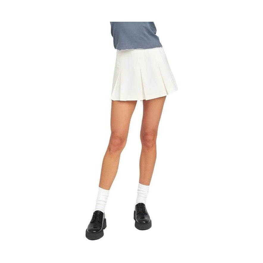 Emory Park low rise skort shorts in white featuring pleated design and stylish look