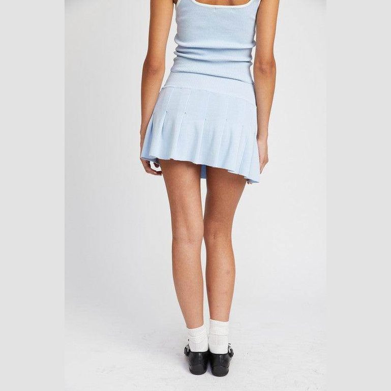 Low Waist Pleated Mini Skirt - VacationGrabs