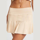 Low Waist Pleated Mini Skirt - VacationGrabs