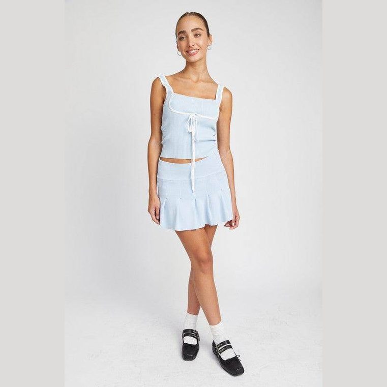 Low Waist Pleated Mini Skirt - VacationGrabs