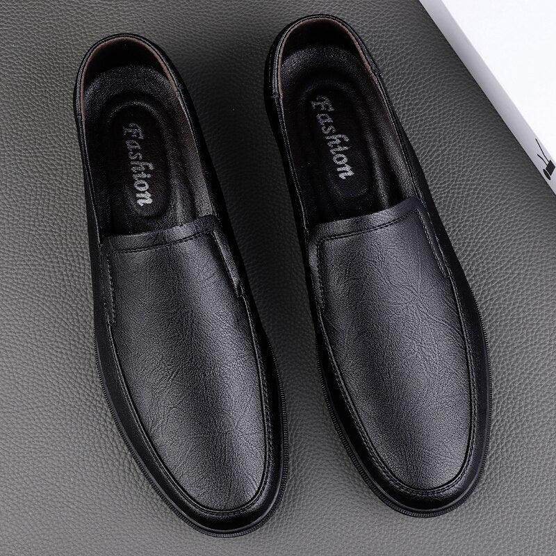Luxury Italian loafers by VacationGrabs in sleek black leather for stylish, comfortable wear