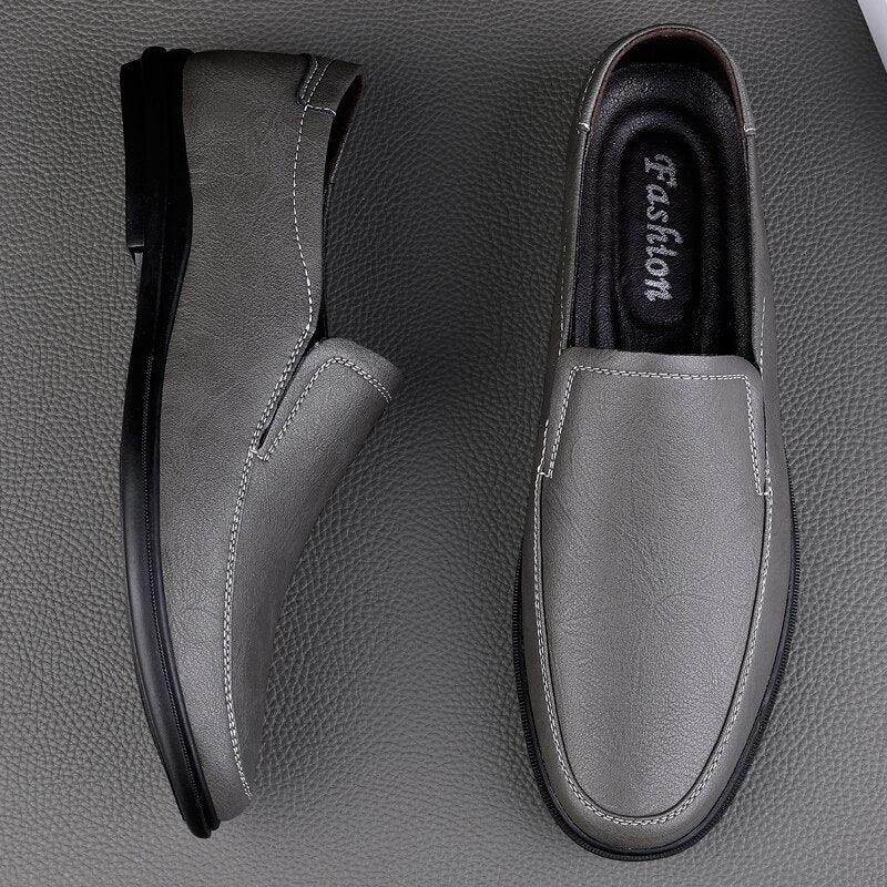 Gray luxury Italian loafers designed for comfort and style in casual settings