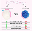 BeNat luxury raw silk bath glove compared to a polymer luffa sponge for skin exfoliation
