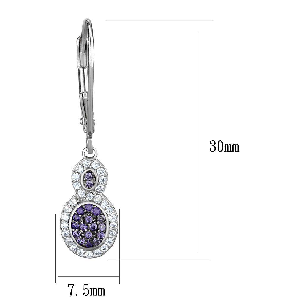 Elegant women's earrings featuring purple stones, perfect luxury vacation jewelry for women.