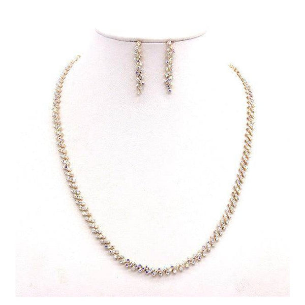 Bella Chic Luxury Vacation Jewelry Necklace and Earring Set with Sparkling Crystals and Elegant Design