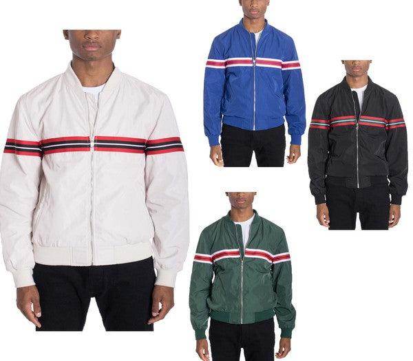 Luxury Woven Taped Bomber Jacket - VacationGrabs