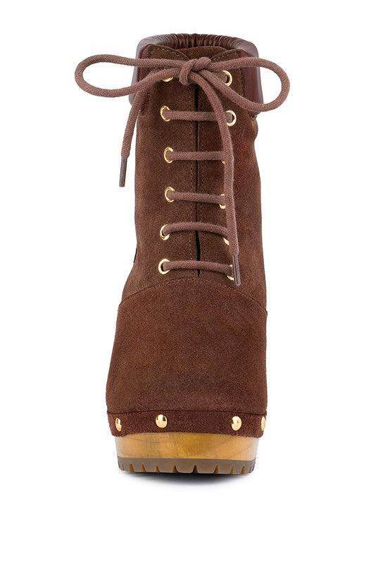 Rag Company Maaya suede boot purchase with lace-up design and studded detailing