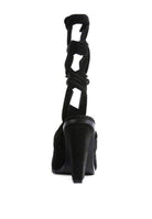 Mama Fav Lace Up High Block Heeled Mules - VacationGrabs