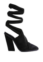 Mama Fav Lace Up High Block Heeled Mules - VacationGrabs