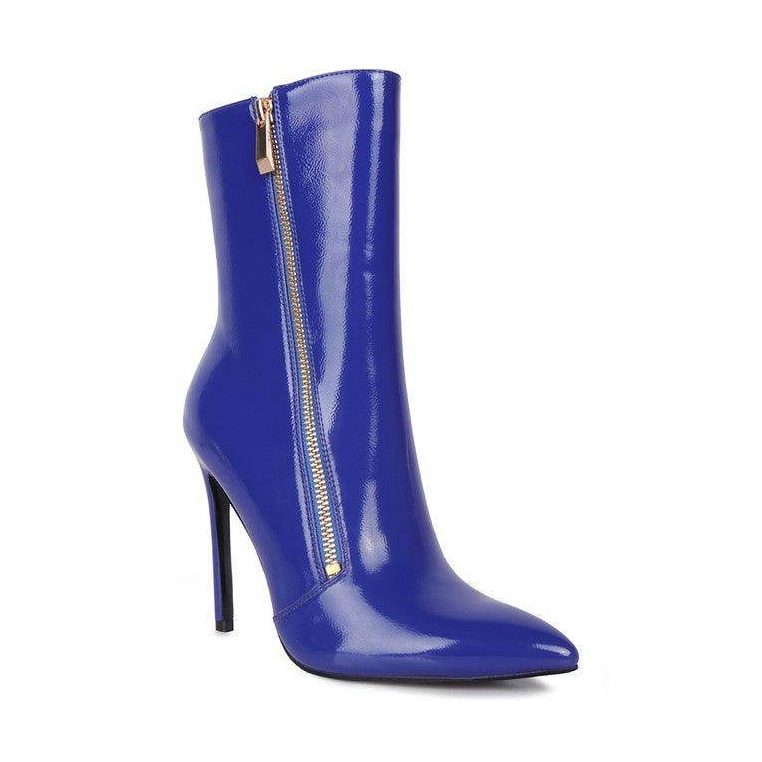 Mania Patent Pu High Heeled Ankle Boot - VacationGrabs