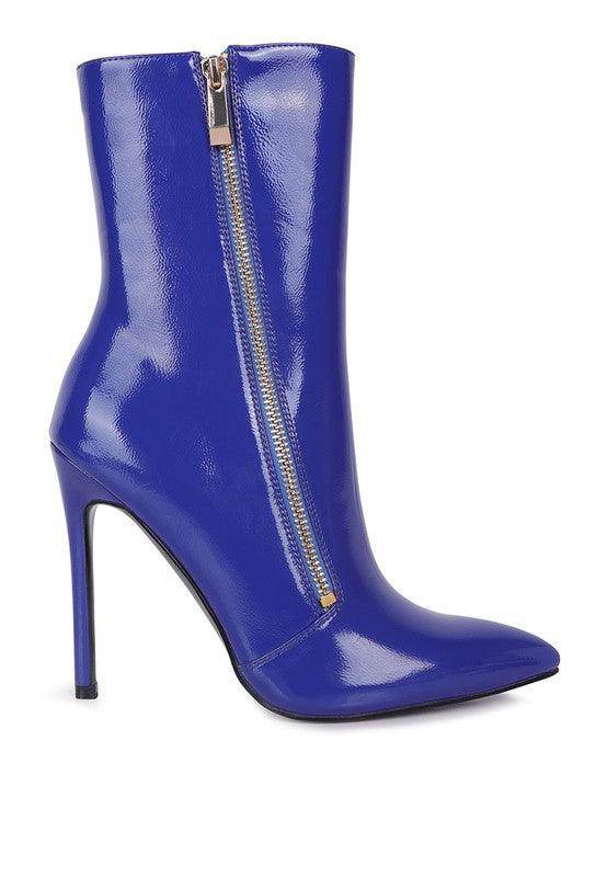Mania Patent Pu High Heeled Ankle Boot - VacationGrabs